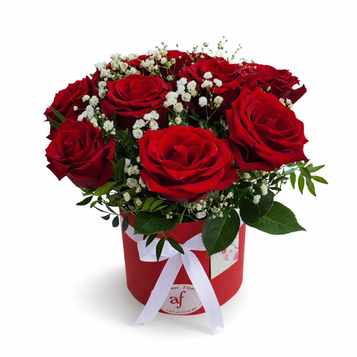 Trëndafila të kuq premium në kuti cilindrike luksoze