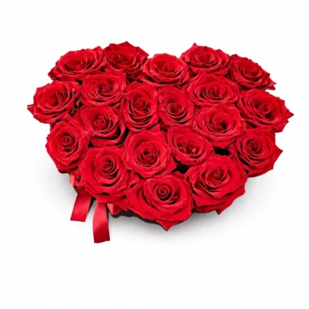 Zemër me trëndafila të kuq premium